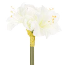 gjenstander Kunstig amaryllisblomst, hvit, med stilk, advent og jul, 50 cm
