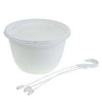 gjenstander Blomster hengende kurv 25cm hvit