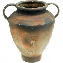 Amphora antikk utseende for plantevase metall hage dekorasjon H29cm