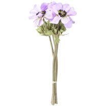 gjenstander Kunstige anemoneblomster i lilla, 34 cm lange, 4 stk.