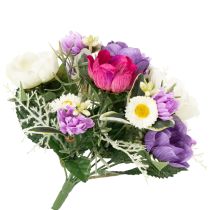 gjenstander Kunstig blomsterbukett med anemoner, vårdekorasjon, allsidig i et moderne design, 26 cm