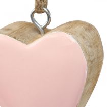 Anheng trehjerter dekorative hjerter rosa Ø5-5,5cm 12stk