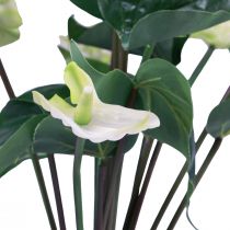gjenstander Kunstige blomster, flamingoblomst, kunstig anthurium hvit 36cm