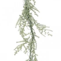 Kunstig asparges kranshvit, grå dekorasjonshenger 170cm