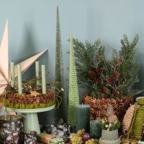 gjenstander Kunstig juletre med trebase til julepynt, 80 cm