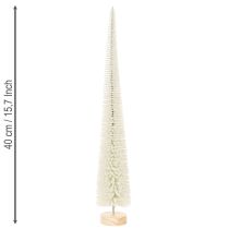 gjenstander Dekorativt juletre med trebase for vinterdekorasjon, 40 cm, 3 stk.