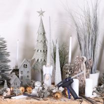 gjenstander Dekorativt juletre med trebase for vinterdekorasjon, 40 cm, 3 stk.