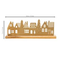 gjenstander Hussilhuettdekorasjon advent på trebase 29 cm