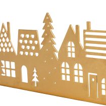gjenstander Hussilhuettdekorasjon advent på trebase 29 cm