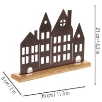 gjenstander Husrekkedekorasjon, metall med trebase, 30 cm
