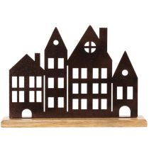 gjenstander Husrekkedekorasjon, metall med trebase, 30 cm