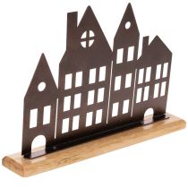 gjenstander Husrekkedekorasjon, metall med trebase, 30 cm