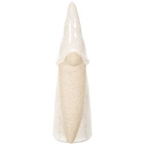 gjenstander Dekorativ gnomfigur, lys keramikk, skandinavisk stil, 18 cm, 3 deler