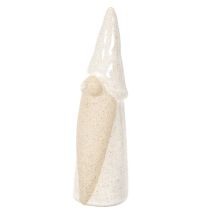 gjenstander Dekorativ gnomfigur, lys keramikk, skandinavisk stil, 18 cm, 3 deler