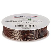 gjenstander Dekorativt bånd, dyreprint, leopardmønster, gavebånd, 25 mm bredt, 20 m langt