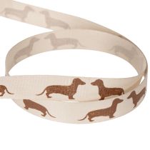 gjenstander Gavebånd med dachshundmotiv for DIY og håndverk, 15 mm x 18 m