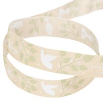 gjenstander Bånd til konfirmasjon, nattverd og dåp - Beige, 25 mm bredt, 20 m langt
