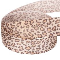 gjenstander Gavebånd med dyreprint leopard, 25 mm bredt, 18 m langt