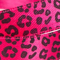 gjenstander Dekorativt bånd med leopardmønster, rosa, 15 mm x 18 m