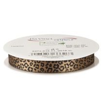 gjenstander Bånd Leopardmønster Silkebånd Brunt Svart 15mm 18m