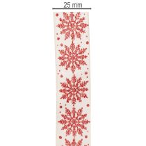 gjenstander Dekorativt bånd med snøflak, gaveinnpakning, vinter, 25 mm x 20 m