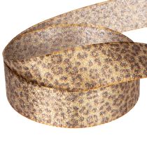 gjenstander Leopardmønster gavebånd for kreativ dekorasjon og blomsterdekorasjon, 25 mm x 20 m