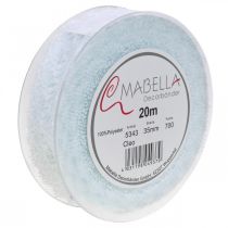 gjenstander Bånd med blonder, bryllupsdekor, dekorbånd Hvit B35mm L20m