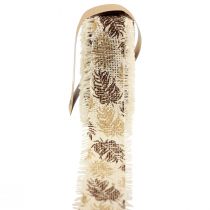 Dekorativt bånd regnskog bomullsbånd brunt 30mm 15m