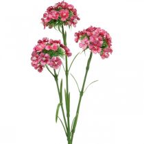 Kunstig Sweet William Pink kunstige blomster nelliker 55cm bunt med 3stk