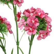 Kunstig Sweet William Pink kunstige blomster nelliker 55cm bunt med 3stk