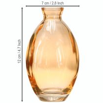 gjenstander Lumformede glassvaser minivaser oransje Ø7cm H12cm 6 stk