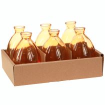 gjenstander Lumformede glassvaser minivaser oransje Ø7cm H12cm 6 stk