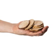 gjenstander Naturlige runde treskiver til dekorasjon og håndverk, 6 cm, 300 g