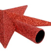 gjenstander Tretopp rød med glimmer Ø2,2cm 19,5cm x 20cm