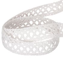 gjenstander Dekorativt blondebånd, bomull, for kreativ design, 18 mm, 10 m
