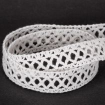gjenstander Dekorativt blondebånd, bomull, for kreativ design, 18 mm, 10 m