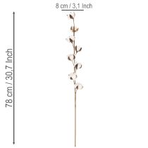 gjenstander Kunstig bomullsgren med 8 ekte blomster, 78 cm