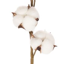 gjenstander Kunstig bomullsgren med 8 ekte blomster, 78 cm