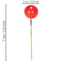 gjenstander Mini julekuler av kunstige røde bær til blomsterdekorasjon, 2 cm, 48 stk.