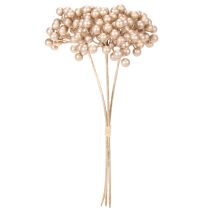gjenstander Kunstig bærgren, champagnefarget dekorasjon, 28 cm, 3 stk.