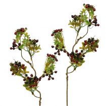 gjenstander Kunstig bær gren cotoneaster rød 50cm 2stk