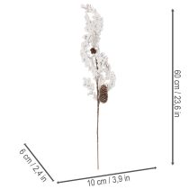 gjenstander Kunstig gren vinterdekorasjon med bær og kongler 60 cm