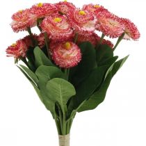 gjenstander Kunstig blomst, kunstig bellis i haug, tusenfryd hvit-rosa L32cm 10stk