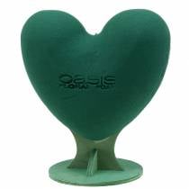 Blomsterskum 3D -hjerte med base, grønt 30cm x 28cm