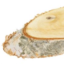 gjenstander Ovale bjørkeskiver, naturlige treskiver, dekorative, 18–22 cm, sett med 10 deler, tredekorasjon, gravert