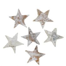 gjenstander Bjørkestjerner mini 2cm - 2,5cm hvitkalket 150p