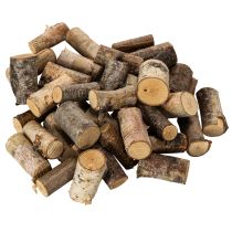 gjenstander Dekorative bjørkevedbiter med bark til hobbyarbeid, 3 cm, 300 g