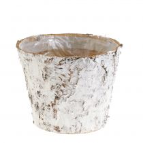 gjenstander Potte med hvitnet bjørkebark plantepotte Ø15cm H12,5cm 3 stk
