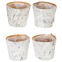 gjenstander Blomsterpotte med barkutseende, ideell for rustikk interiørdesign og plantedekorasjon, 12 cm, 4 deler