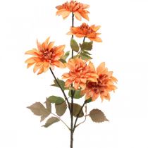 Dekorativ blomsterdahlia, høstdekorasjon, silkeblomst oransje 55cm Ø9 / 11cm